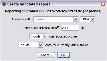 Annotated Probe Report Options