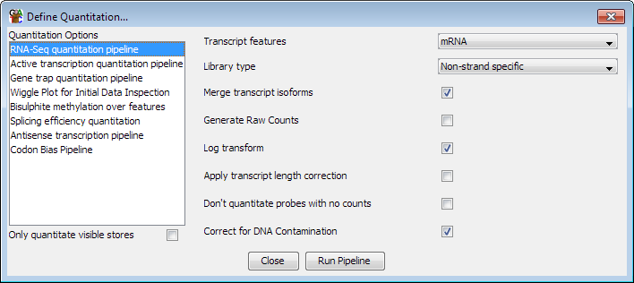 RPKM Pipeline Options