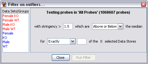 BoxWhisker Filter Options